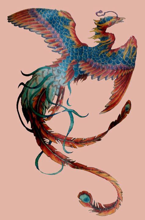 . Bird Of Paradise Yoga, Phoenix Mythology, Bird Of Paradise Tattoo, Page Books, Vermilion Bird, Phoenix Bird Tattoos, Black Bird Tattoo, Japanese Bird, Mythical Birds