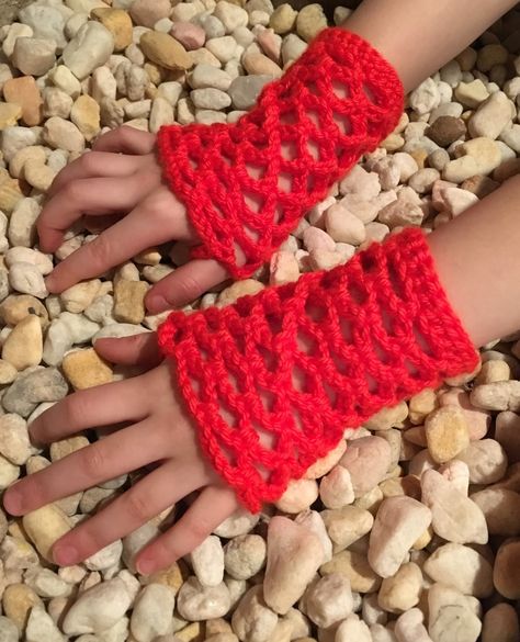 a blog about crafting and crochet featuring free crochet patterns, crafts and recipes Crochet Fishnet Gloves, Fingerless Gloves Free Pattern, Gloves Free Pattern, Crochet Fingerless Gloves Free Pattern, Crochet Fishnet, Crochet Mens Scarf, Crochet Hand Warmers, Foundation Half Double Crochet, Crochet Wrist Warmers