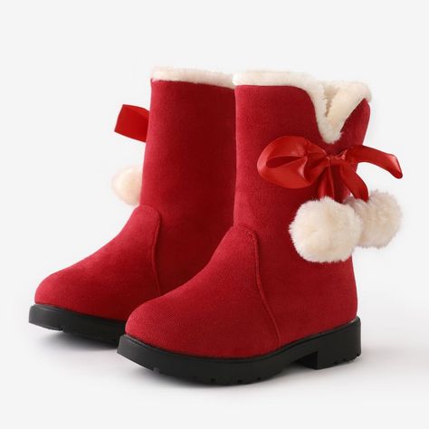 Toddler / Kid Christmas Pom Pom Decor Red Snow Boots Only $15.39 PatPat US Christmas Tights, Pom Pom Decor, Christmas Pom Pom, Kid Christmas, Red Snow, Christmas Boots, Christmas Shoes, Childrens Christmas, Rubber Boots