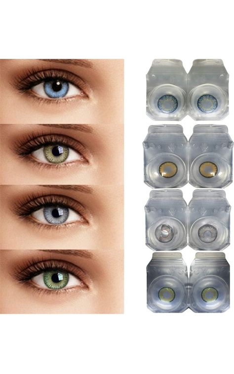 Eye contact lens Grey Contact Lenses, Hazel Green, Grey Contacts, Saline Solution, Soft Lens, Safety Box, Soft Eyes, Natural Eyes, Contact Lenses Colored