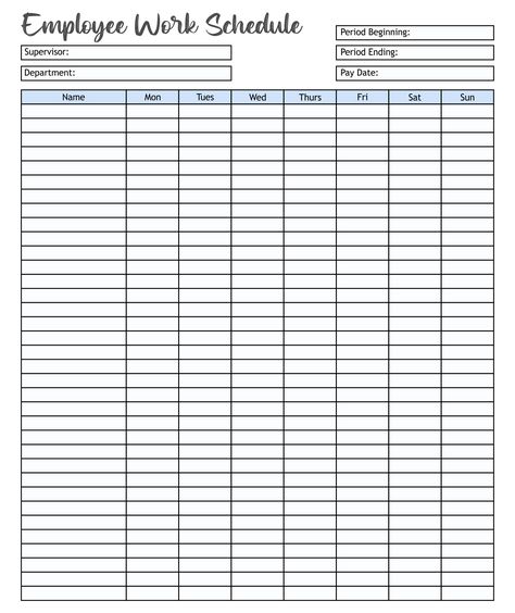 Printable Employee Work Schedule Template Weekly Work Schedule Template Employee, Employee Work Schedule Template, Employee Schedule Templates Weekly, Monthly Work Schedule Template, Weekly Work Schedule Template, Employee Schedule Template, Weekly Schedule Template Excel, Work Checklist, Work Schedule Template