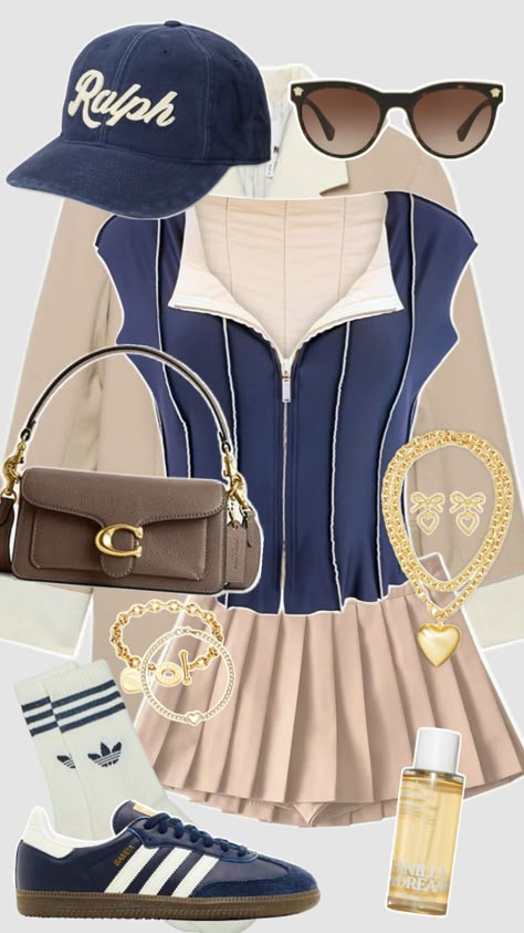 #outfitinspo #preppy #preppyaesthetic #sporty #cute #girly #aesthetic #fyp Cute Girly Aesthetic, Girly Aesthetic, Preppy Aesthetic, Going Out Outfits, Kpop Outfits, Chic Outfits, Trendy Outfits, Going Out, Fashion Inspo