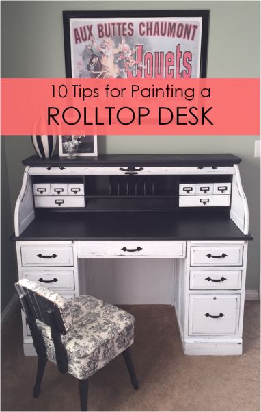 10 Tips for Painting a Rolltop Desk – Rockin' the Dots Refurbished Vanity, Refurbished Desk, Rolltop Desk, Diy Desk Accessories, Desk Makeover Diy, Desk Redo, Tips For Painting, Roll Top Desk, Trendy Diy