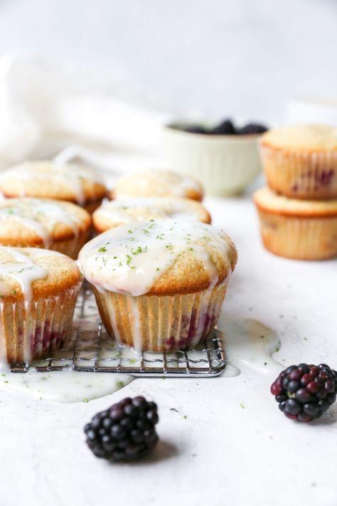 Blackberry Lime Muffins Mulberry Muffins, Lime Muffins, Blueberry Rhubarb, Baking Lessons, Rhubarb Muffins, Food Fails, Muffin Man, Baking Muffins, Food Coma