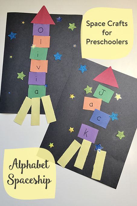 Outer Space Crafts: Alphabet Spaceship Craft • The Inspired Home Spaceship Preschool, Spaceship Craft, Outer Space Crafts, Space Preschool, Space Crafts For Kids, Space Week, Books For Preschoolers, Space Unit, Space Activities