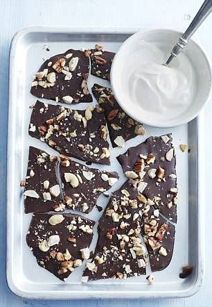 Dr Michael Mosley: My new Mediterranean 5:2 diet Tahini Date, 800 Calorie Diet, Chocolate Tahini, Dark Chocolate Bark, Chocolate Bark Recipe, Salty Treats, Date Recipes, Bark Recipe, Chocolate Nuts