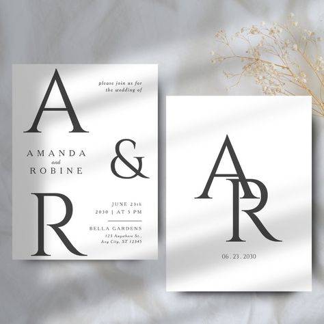 Wedding Card Minimal, Wedding Card Minimalist, Elegant Minimalist Wedding, Wedding Graphic Design, Wedding Invite Ideas, Minimalist Invitation, Minimal Wedding Invitation, Wedding Invitation Designs, Invitations Template