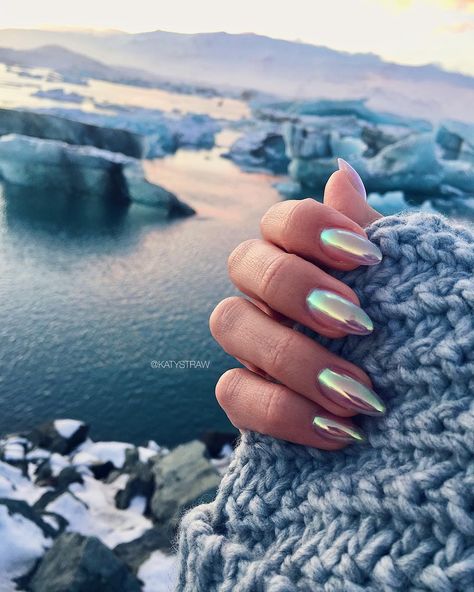 Iceland  #gelnails #auroraborealis #northernlights #katystraw #sheffieldnails #eccyroad #nailartaddict Iceland Nails, Nail Art For Girls, Colorful Nail Art, Pointed Nails, Minimalist Nails, Chrome Nails, Perfect Nails, Love Nails, Acrylic Nail Designs