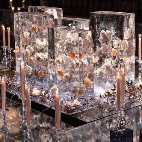 Grace Ormonde Wedding Style on Instagram: “Officially obsessed with @whitelilacinc using floral-filled ice sculptures as center pieces! 😍 📸: @klkphotography” Floral Ice Sculpture, Wedding Ice Sculpture, Ice Sculpture Wedding, Grace Ormonde Wedding Style, Floral Ice, Ice Sculpture, Tent Reception, Reception Area, Ice Sculptures