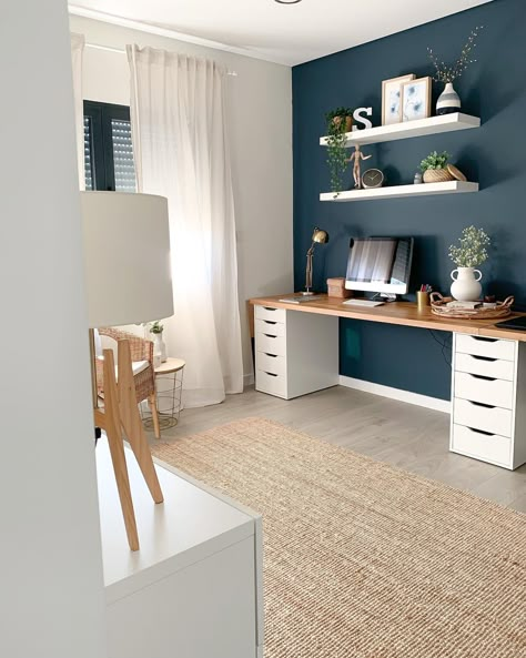 Inspiration gallery - IKEA Ikea Study, Ikea Alex Desk, Curtain Inspiration, Work Desk Decor, Ikea Office, Ikea Alex, Office Playroom, Ikea Desk, Desk Inspiration