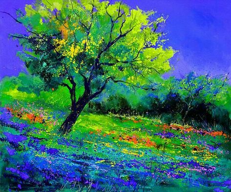 Texan Oak by Pol Ledent ~ Impressionism #1 Boho Projects, Colourful Pictures, Pol Ledent, Surreal Landscape, Modern Impressionism, Wallpaper Nature Flowers, Tableau Art, Abstract Art Landscape, Paintings I Love