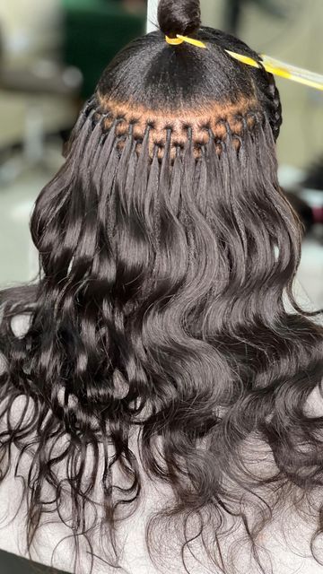 Brazilian Knots Hair Extensions, Brazilian Knots, Hair Installation, Citation Silence, Micro Braids Styles, Crochet Hair Styles Freetress, Natural Hair Ponytail, Micro Braids Hairstyles, Undone Hair