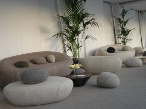 Rock couches? Awesome. Comfy Living Room Decor, Moderne Pools, Comfy Living Room, Couches Living Room, Cozy Living Rooms, Floor Cushions, Sofa Design, Room Furniture, Family Room