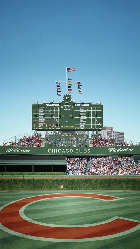 Cubs iPhone Wallpaper Cubs Wallpaper Iphone, Vintage Cubs Poster, Wrigley Field Wallpaper, Chicago Cubs Wallpaper Iphone, Chicago Wrigley Field, Wrigley Field Aesthetic, Baseball Background Wallpapers, Chicago Cubs Aesthetic, Cubs Background