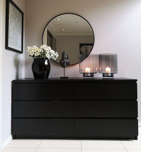 Livingrooms Design, Monday New Week, Black Living Room Decor, Black Bedroom Decor, Black Dresser, Interior Mirror, Bedrooms Ideas, Future Apartment Decor, Hall Decor