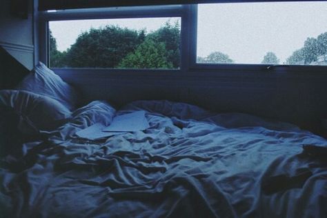 Unmade Bed, Messy Bed, Window View, Cozy Place, House Room, Dream Rooms, Aesthetic Bedroom, Room Aesthetic, Blue Aesthetic