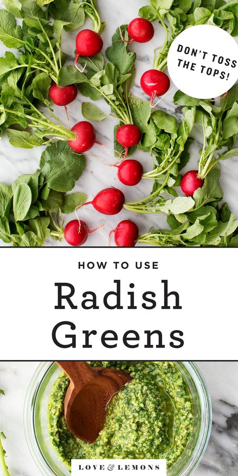 How To Use Radishes, How To Cook Radishes, Easy Pesto Pasta, Radish Greens, Roasted Radishes, Radish Recipes, Green Pesto, Csa Recipes, Asparagus Soup