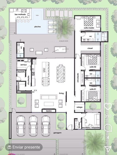 House Plans South Africa, Brighton Houses, Modern Small House Design, 2 Bedroom House Plans, Modern Villa Design, Villa Plan, Home Design Floor Plans, House Construction Plan, Model House Plan