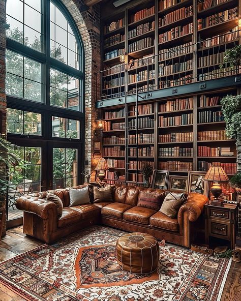 Grand Library Home, Fancy Home Office, Manor Library, Library Rustic, Luxury Library Room, Western Library, Rustic Library, Mansion Interior Library, Mansion Library Luxury