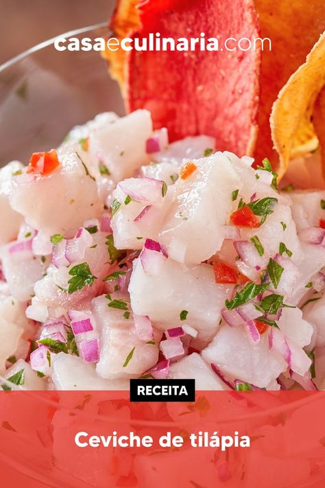 Hoje você irá aprender a fazer uma deliciosa e incrível receita ceviche de tilápia. Faça e surpreenda todos apenas misturando ingredientes. #ceviche #peixe #receitacompeixe #receitacomtilápia #receitadeceviche #receitascompeixe #receitascomtilápia #tilápia #receitafácil #receitarápida #delicia #culinária #gastronomia #casaeculinaria #cozinhar #cozinha #comida #receita #receitas Ceviche Ingredients, Yummy Lunch Recipes, Healthy Lunches For Work, Fresh Eats, Ceviche Recipe, Fresh Tuna, Summer Lunch, Yummy Lunches, Lunch Snacks