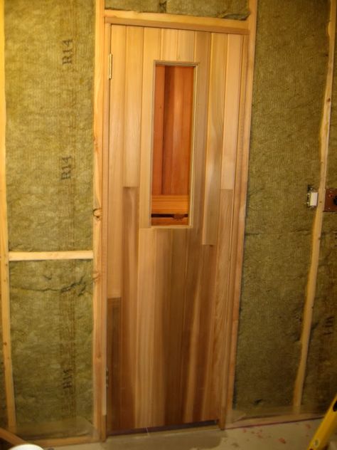 cedar door Diy Sauna Door, Sauna Door Ideas, Sauna Door, Basement Sauna, Sauna Ideas, Door Plans, Build A Door, Cedar Door, Building A Sauna