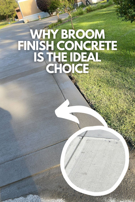 Why Broom Finish Concrete Is the Ideal Choice For Driveways & Walkways? Broom Finished Concrete Patio, Finished Concrete Patio, Broom Finish Concrete, Concrete Driveway Ideas, Driveway Extension, Aggregate Driveway, Driveway Fence, Seeding Lawn, Weeds In Lawn