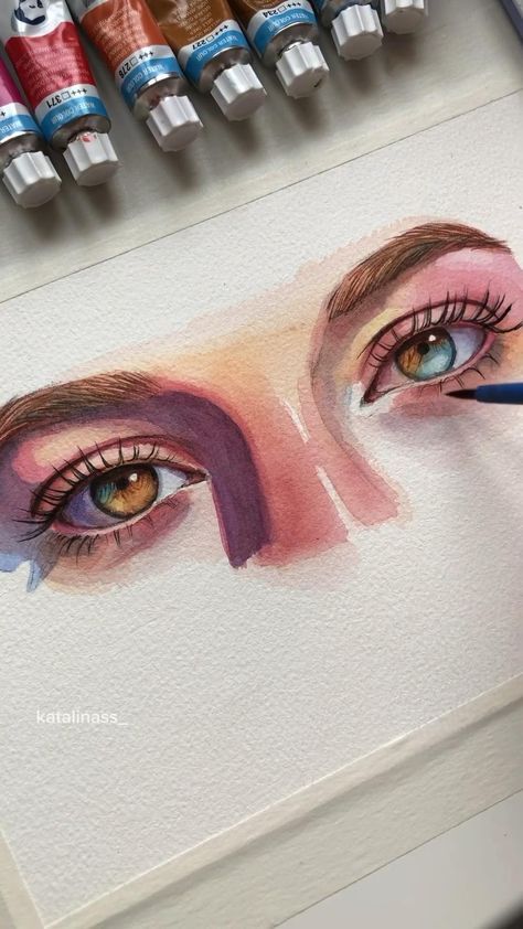 Watercolor Art Face, Watercolor Portrait Painting, Watercolor Sketching And Journaling, Seni Cat Air, Painting Art Lesson, Painting Artist, Lukisan Cat Air, Watercolor Art Lessons, Watercolor Paintings Tutorials