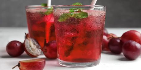 Tito's Transfusion Beverage Recipes, Mint Sprig, Grape Juice, Ginger Ale, Fresh Lime, Fresh Lime Juice, Glass Dishes, Mixology, Lime Juice