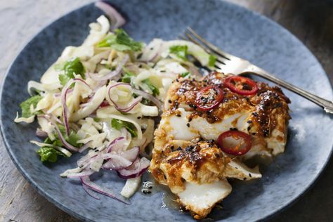 Atlantic Cod, Ginger Honey Lemon, Chinese Spices, Asian Slaw, Soy Recipes, Cod Recipes, Ginger And Honey, Food Quality, Home Recipes