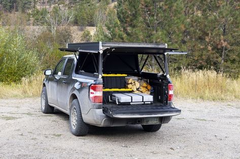 Ford Maverick Truck 2023, Ford Maverick Custom Truck, Truck Roof Top Tent, Tacoma With Camper Shell, Ford Ranger Truck Bed Camping, Ford Maverick, Chevrolet Colorado, Weekend Warrior, Roof Top Tent