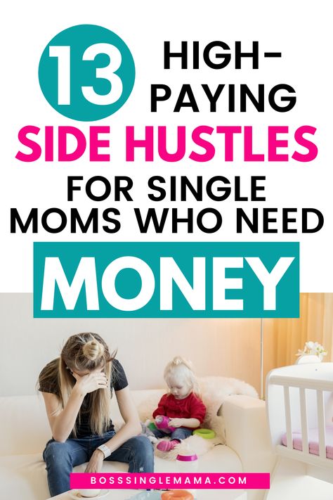 Need to make extra money to help your single mom budget work? Starting a side hustle can be a great way to make extra money. Learn the best side hustles for single moms to start now! #sidehustle #sidehustleideas #sidehustlesforsinglemoms #sidehustlesformoms #sidejobs #makemoney #makeextramoney Jobs For Single Moms, Single Mom Finances, Single Mom Budget, Single Mom Help, Best Side Hustles, Single Mom Life, Single Mum, Single Moms, Side Hustle Ideas