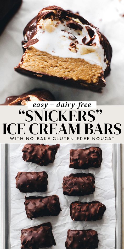 Snickers Ice Cream Bars, Salted Caramel Mousse, Vegan Ice Cream Cake, Vegan Frozen Dessert, Quick Sweets, Snickers Ice Cream, Caramel Mousse, Vegan Ice Cream Recipe, Ice Cream Bars