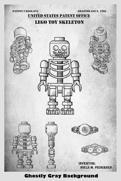 Lego Blueprint, Lego Puzzle, Lego Shirts, Patent Art Prints, Lego Toy, Lego Man, Lego Room, Cartoon Tattoos, Patent Art