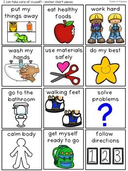 Simple Design Classroom Rules For Preschool, Pre-k, And Kindergarten image and visual related images Rule Chart For Preschool, Classroom Rules For Preschool, Bathroom Procedures, Senior Infants, Classroom Family, Design Classroom, Powerpoint Images, September Lessons, Class Rules