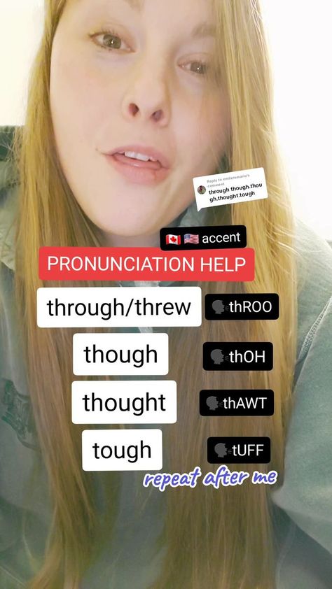 HOW TO PRONOUNCE "THROUGH", "THOUGH", "THOUGHT", and "TOUGH" in English with a Canadian/American Accent (Comment prononcer/ Como pronunciar/ як вимовляти) #anglais #английский #ayudaeningles #angielski #learnenglishwith #learnenglishwithjess #apprendrelanglaisavecmoi | Learn English With Jess | Learn English With Jess · Original audio Canadian Accent, American Accent, How To Pronounce, Learn English, Audio