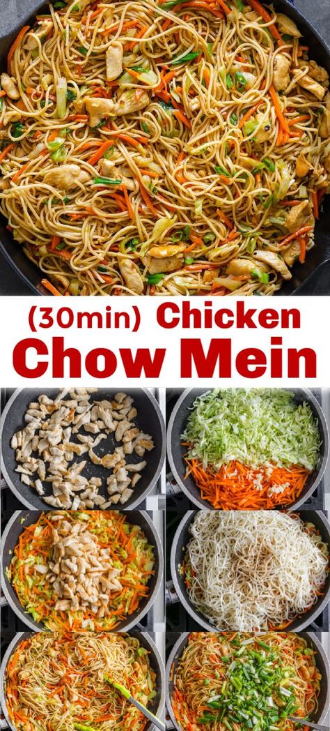 Chow Mein Recipe, Chicken Chow Mein, Chinese Cooking Recipes, Easy Chinese Recipes, Chow Mein, Chinese Cooking, Chicken Dishes Recipes, Asian Cooking, Chicken Dinner Recipes