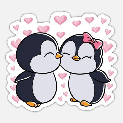 Stickers Bonitos, Penguin Love, Valentine Stickers, Cute Love Pictures, Cute Birds, Cute Love, Boyfriend Gifts, Penguins