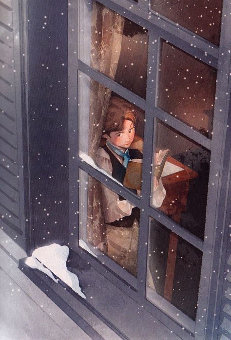 Winter Reading Reading Art, Looking Out The Window, Little Women, Woman Illustration, Woman Reading, Children's Book Illustration, I Love Books, Book Illustration, The Window