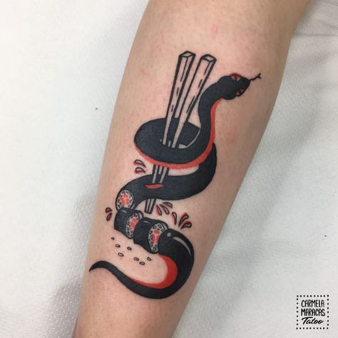 Japanese Snake, Anniversary Tattoo, Japanese Tattoo Symbols, Food Japanese, Food Tattoos, Tattoo Signs, Baby Tattoos, Animal Graphic, Aesthetic Tattoo