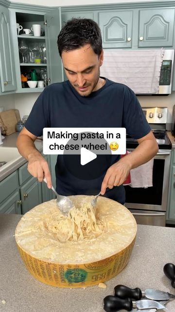 Jessi Higgins on Instagram: "Making pasta in a cheese wheel 🤤" Cheese Wheel Pasta At Home, Cheese Wheel Pasta, Cheese Wheel, Making Pasta, Mouth Watering, Sauce, Wheel, Pasta, Cheese