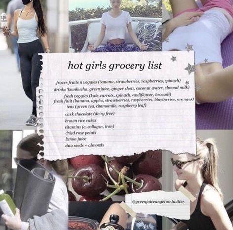 Clean Girl Grocery List, Pink Pilates Princess Grocery List, Model Grocery List, The Chic Diet Aesthetic, Pink Aesthetic Princess, Skincare Night Routine, Morning Routine Skincare, Perfect Grades, Princess Lifestyle