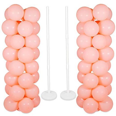 Amazon.com: 2 Sets Thicken Adjustable Balloon Column Stand Kit Base and Pole 5 Feet Balloon Tower Decorations for Baby Shower Graduation Birthday Wedding Party: Toys & Games Ballon Column, Balloon Column Stand, Decorations For Baby Shower, Balloon Pillars, 30 Balloons, Balloon Tower, Graduation Candy, Party Table Centerpieces, Balloon Stands