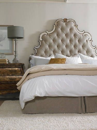 Beds with headboard padded headboards for beds chic bed with cushioned headboard trend beds  with. Ornate Headboard, Armoire Cabinet, Tufted Furniture, Mirror On The Wall, California King Bedding, Headboard Designs, Up House, Hooker Furniture, Bedroom Collection