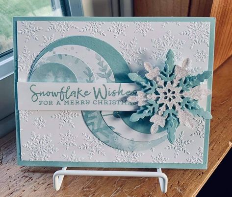 Su Christmas Cards, Xmas Snowflakes, Christmas Cards 2018, Stamped Christmas Cards, Snowflake Cards, Christmas Card Inspiration, Homemade Christmas Cards, Stampin Up Christmas Cards, Homemade Holiday