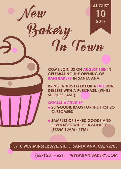 Opening Store Poster Design, Bakery Grand Opening Ideas, Grand Opening Ideas Business, Bakery Posters Design, Bakery Advertisement, Bakery Poster Advertising, Boba Stand, Grand Opening Flyer Ideas, Background For Bakery Poster