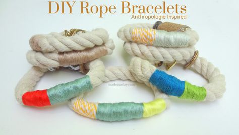 Diy Rope Bracelet, Rope Bracelets Tutorial, Diy Bracelets Video, Rope Bracelets Diy, Curtain Tie Backs Diy, Diy Outfits, Bracelets Tutorial, Rope Bracelets, Anthropologie Inspired