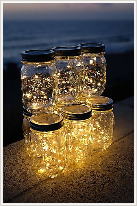 Patio Lights - Ouch! - Struggling to discover the ideas that you have been looking for? Why not try Amazon.com NOW! Copper Home Accessories, Fairy Lights In A Jar, Tafel Decor, Firefly Lights, Patio String Lights, String Lights Wedding, Solar Fairy Lights, Outdoor Patio Lights, Mason Jar Lighting