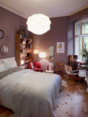 Bedroom Lighting Design, Modern Bedroom Lighting, Lamps For Bedroom, Ikea Bedroom, Small Bedrooms, Clean Bedroom, Wall Lights Bedroom, Simple Bedroom, Bedroom Lighting