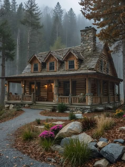 Log And Stone Homes, Log Homes Interiors, Log Cabin Houses, Small Guest House, Canada Cabin, Small Log Homes, Cabin Style Home, Cabin Houses, Log Cabin Exterior