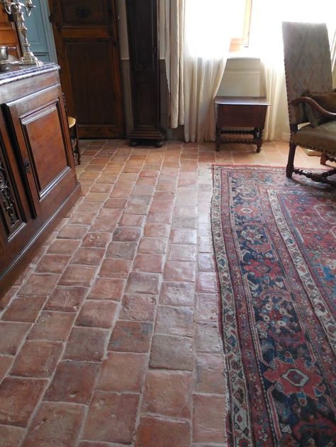 Terracotta Tiles Entryway, Red Stone Patio, Terracotta Brick Floor, Red Stone Flooring, Terracota Floor Tile, Red Clay Tile Floor, Red Tile Floor Living Rooms, Red Brick Flooring, Terra Cotta Tile Floors